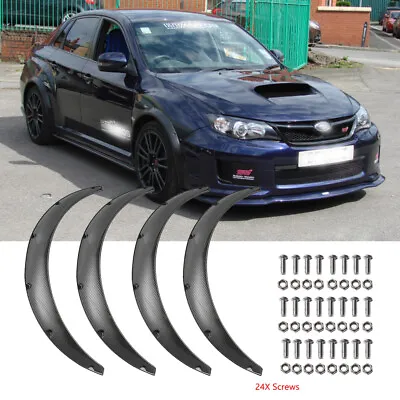 For Subaru WRX STI Flexible Fender Flares Wide Body Wheel Arches Carbon Fiber • $85.99