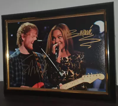 Ed Sheeran And Beyonce Knowles - Hand Signed With Coa - Framed - Autograph • $300