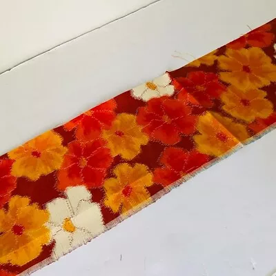 Orange Life #E 6.5x38 Vintage Tsumugi Silk Japanese Kimono Fabric TF15 • $3.99