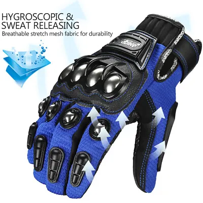 Touchscreen Alloy Steel Motorcycle Gloves For Men Bicycle Motorbike Racing Glove • $44.60