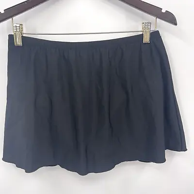 Miraclesuit Swim Skirt Womens Medium Attached Brief Black Bikini Bottom Swimwear • $15.95