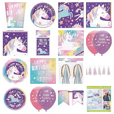 Unicorn Party Cups Plates Napkins Hats Invitations   TRACKED 24 POST AVAILABLE • £1.65
