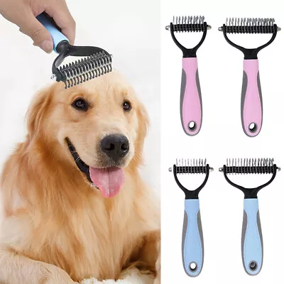 Pet Dog CombHair RemoverUndercoat Pet BrushCat RakeDematting Brush UK • £7.45