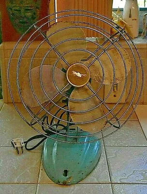 Vintage Oscillating Eskimo Metal Wall/table Fan Model 101001 Cage Mcgraw-elec.   • $29.50