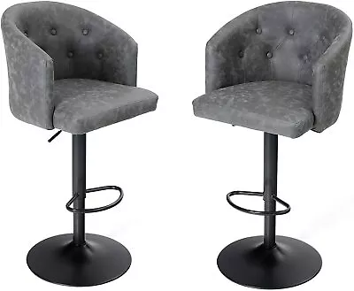 2 Piece Bar Stool Swivel Adjustable Counter Height Kitchen Bar Dining Chairs • $225.99