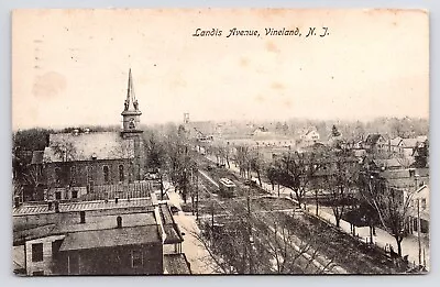 C1900s~Vineland New Jersey NJ~Landis Avenue~Downtown Aerial View~Vtg Postcard • $24