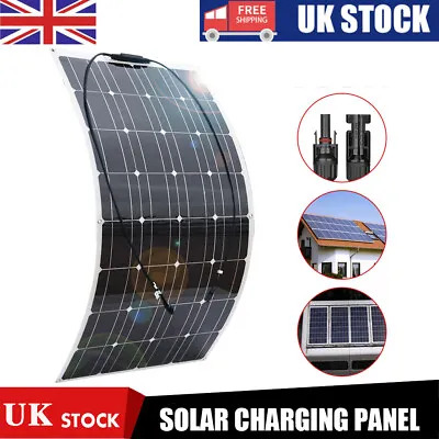 £53.99 • Buy 80w 12v Flexible Solar Panel Kit For Battery Charging Caravan RV Boat Home UK