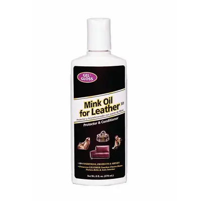 Mink Oil Leather Protector 8oz Conditioner Gel Gloss Shoes Sofa Belts Chair Home • $6.01