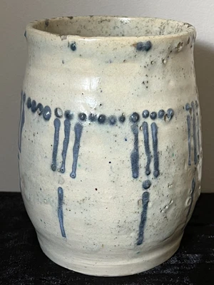 £225 • Buy Collectible Denise Wren (Oxshott Pottery) 16cm Cream & Blue Glazed Vase C1920