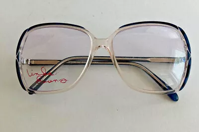 Authentic Vtg 80s Linda Evans 105 Royal Blue Womens RX Eyeglass Frames 130 Mm • $29.50