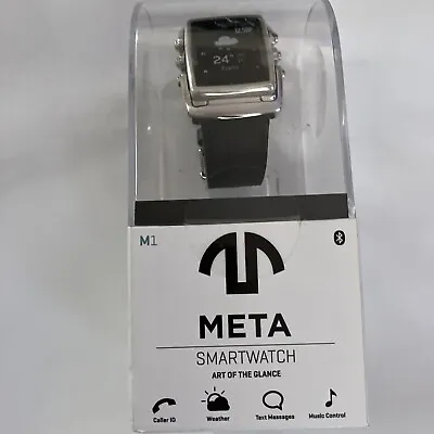 MINT META WATCH MW4001 Smart Watch Ltd STAINLESS STEELE CASE Black Leather Strap • $54