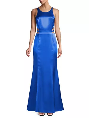 Aidan By Aidan Mattox Liquid Satin Cutout Column Gown  Lined Size 12 $220 NWT • $60