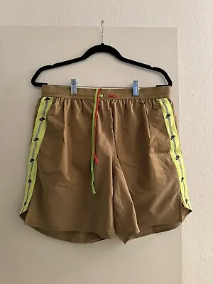 Nike Wild Running Reflective Lined Pocket Shorts Brown Volt 7  XL BV5607-243 • $25