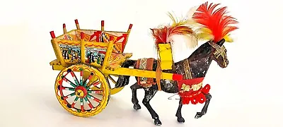 Vintage Sicilian Handmade Horse Wagon Carriage Cart Souvenir Miniature Folk Art • $15