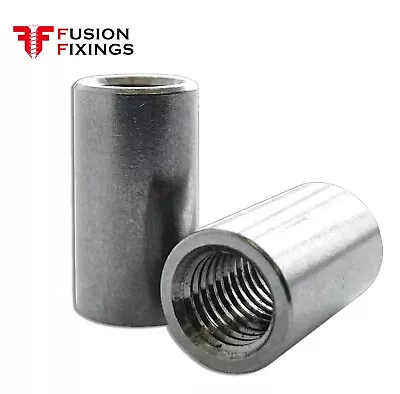 £3.29 • Buy M6-M20 Round Stud Connector Nuts A2 Stainless Steel Thread Rod Bar Sleeve
