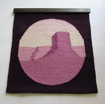 Mid Century Hippie Purple Monument Valley Wool Tapestry Wall Hanging • $159