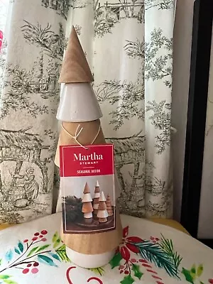 Martha Stewart 11  Ceramic &  Wood Grain Christmas Tree - Brand New W/tag • $17