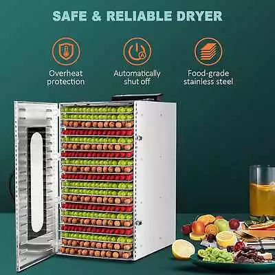 $350.99 • Buy Electric 20 Tray Food Dehydrator BPA-Free Fruit Meat Jerky Dryer Stainless Steel