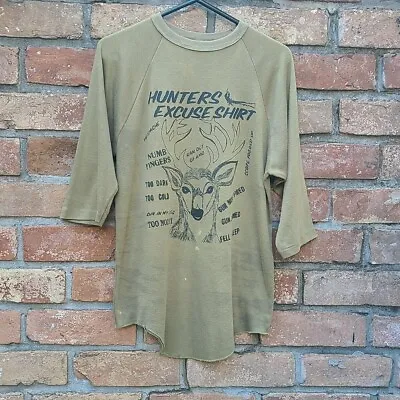 Vintage 70s-80s Hunters Excuse Raglan Shirt Sz M Made In USA • $25