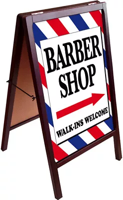 BARBER SHOP WALK-INS WELCOME A-Frame Sidewalk Sign Double Sided 172875 • $99.95