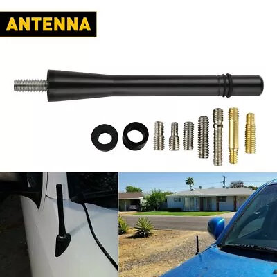 4  Car High Quality Aluminum Screw Radio Black Short Antenna Aerial Universal • $13.99