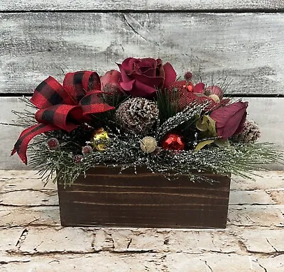 Christmas Centerpiece Farmhouse Rustic Christmas Arrangement Table Decor • $42.99