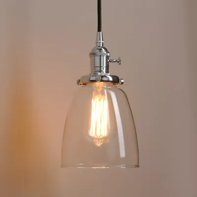 £32.95 • Buy 5.7  Bell Glass Shade Vintage Industrial Ceiling Pendant Light Retro Loft Lamp