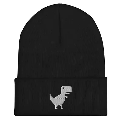 8 Bit T Rex - Cuffed Beanie - Tyrannosaurus Rex Dinosaur • $26.99