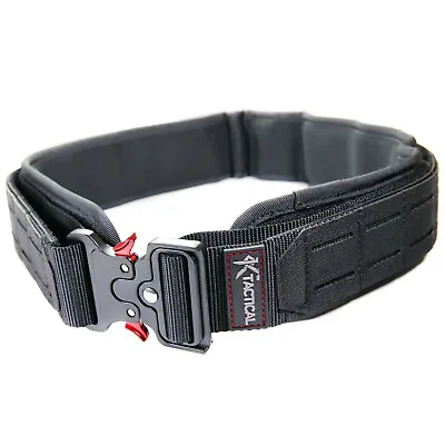 Tactical Molle Laser Cut Battle Belt Rig Padded Metal Buckle 32  - 48  Ktactical • $49.95