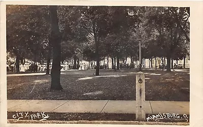 D17/ Miamisburg Ohio Postcard Real Photo RPPC C1910 City Park Scene • $16.10