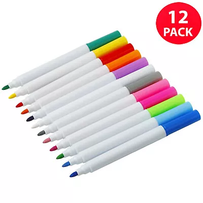 12 Colour Liquid Chalk Pens Marker Glass Windows Blackboard Plastic Pen Pencil • £3.21