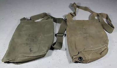 US Vietnam War Lot Of 2 M9A1 Gas Mask Carrier Bags W/ Straps. Good Used Cond. • $25