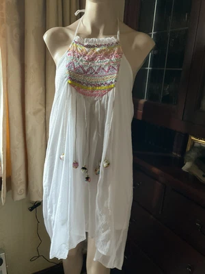 £3.99 • Buy Beachwear/BoHo/festival Longer Top Short Dress Backless Corset Feature Size 14