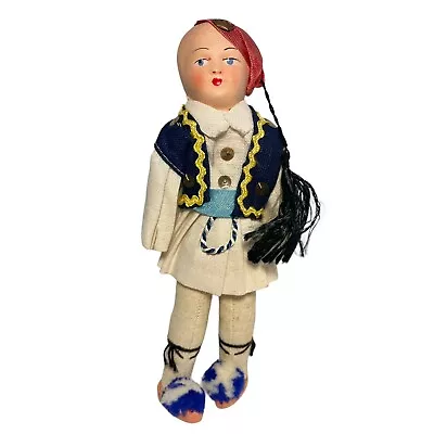 Old Greek Male Doll Souvenir  With Metal Crown Pin • $15