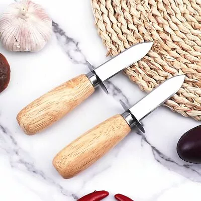 Shellfish Prying Wood Handle Shucking Tool Oyster Knife Clam Opener Shucker • $6.22