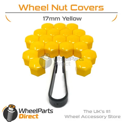 Yellow Wheel Nut Bolt Covers 17mm GEN2 For BMW I8 [I12] 14-20 • £12.99