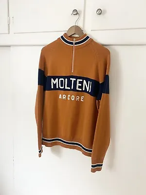 Molteni Arcore Woolistic Chain Stitch Merino Wool Eddy Merckx Cycling Jersey XL • $109.99