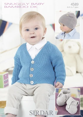 £2.50 • Buy Sirdar Snuggly Baby Bamboo Pattern 4589 Cardigan/hat/bootees.  REDUCED TO £2.50!