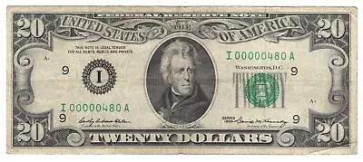 $20 1969 Federal Reserve Note Minneapolis Fr#2067-I Low Serial Number 3 Digit • $35