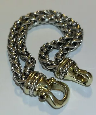 Authentic David Yurman 14k 925 Double Wheat Chain Buckle Bracelet 7.5” • $799