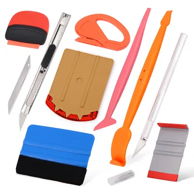 Car Wrap Sticker Scraper Kit Vinyl Wrapping Carbon Fiber Install Auto Tools USA • $12.34