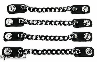 Vest Extender 1 Row Black Chain Biker MC Jacket Motorcycle Snap-4pc • $17.99