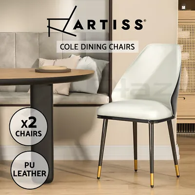 $159.95 • Buy Artiss Dining Chairs Wooden Chair Kitchen Cafe Faux Leather Padded Seat Set Of 2