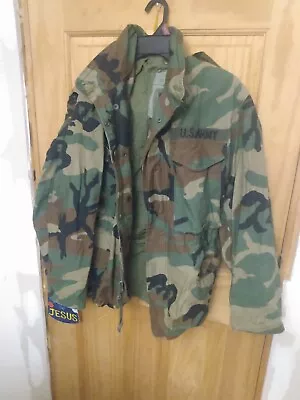 M65 Cold Weather Field Jacket Woodland Camo Size Small Extra Short • $55