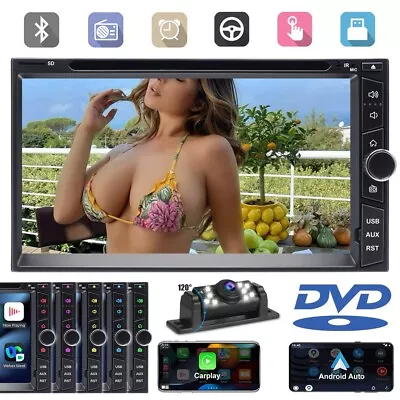 7  Double 2DIN Car DVD CD Player Stereo Head Unit Radio USB With Reverse Camera • $169.99