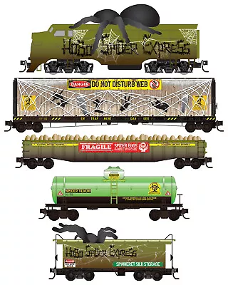 Micro-Trains MTL N-Scale Hobo Spider Express Halloween Train Set (Cars/Loco) • $211.79