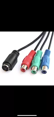 7 Pin S-Video To 3 RCA And 4 Pin  S-Video Female Component  Cable • $10