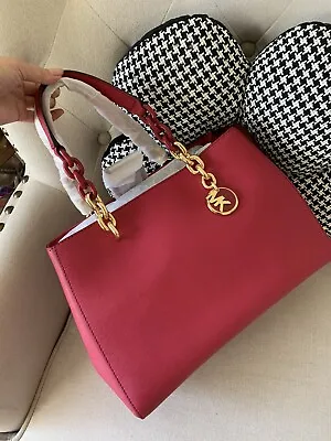 Michael Kors Cynthia Medium  Saffiano Leather Satchel Bag Crossbody Nwt • $189