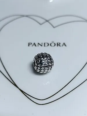 Genuine Pandora Silver Shiny Studded All Over Clip Charm S925 ALE • £10