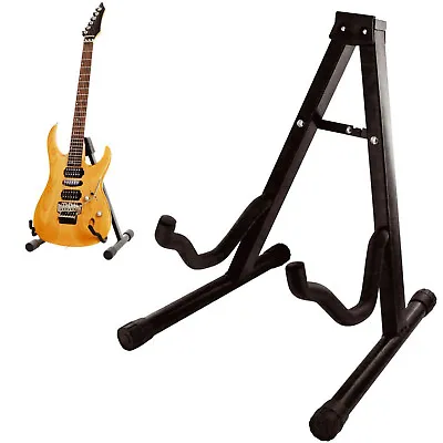 £6.95 • Buy Folding Guitar Stand Foldable A-frame Music Floor Electric Acoustic Bass New